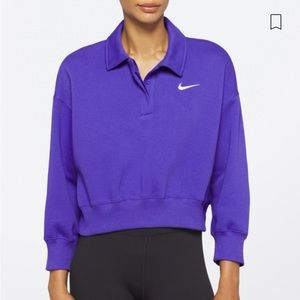 Nike 3/4 sleeve crop polo sweatshirt